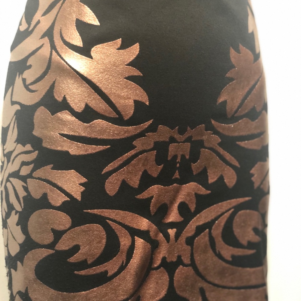 Black and bronze mini skirt